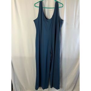 Ekouaer Women's XL Blue Sleeveless Wide Leg Jumpsuit Casual Summer Standard